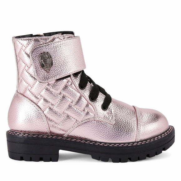 Kurt Geiger Shoes - NEW! Kurt Geiger London Kensington Strap Leather Pink Metallic Boots - Size 6